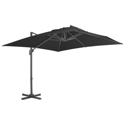 Aurinkovarjo cantilever alumiinitolpalla 3x3 m musta
