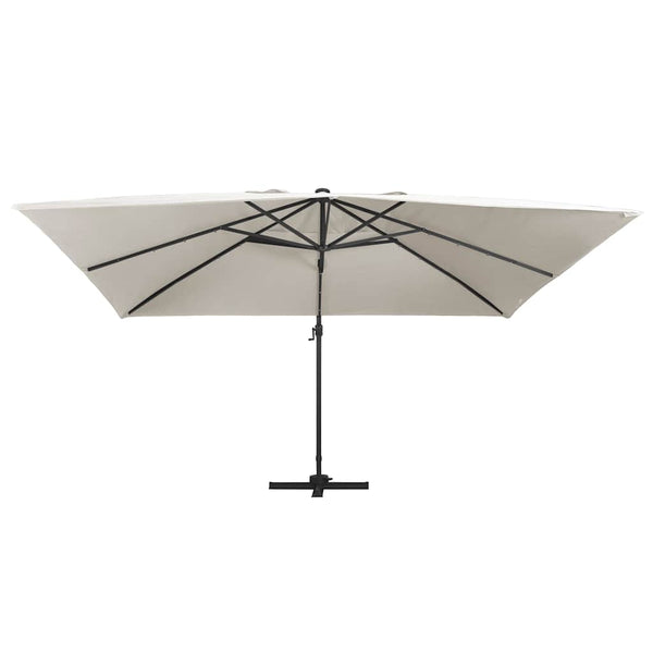 Hiekka aurinkovarjo cantilever led/alumiinitolppa Zarin 400x300cm