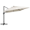 Hiekka aurinkovarjo cantilever led/alumiinitolppa Zarin 400x300cm