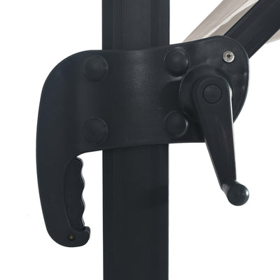 Aurinkovarjo cantilever LED/alumiinitolppa 400x300 cm hiekka