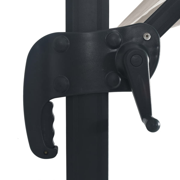 Hiekka aurinkovarjo cantilever led/alumiinitolppa Zarin 400x300cm