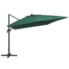 Aurinkovarjo cantilever LED/alumiinitolppa 400x300 cm vihreä