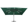 Aurinkovarjo cantilever LED/alumiinitolppa 400x300 cm vihreä