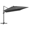 Aurinkovarjo cantilever LED/alumiinitolppa 400x300 cm antras.