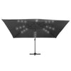 Aurinkovarjo cantilever LED/alumiinitolppa 400x300 cm antras.