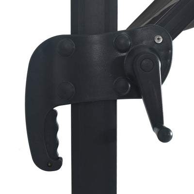 Aurinkovarjo cantilever LED/alumiinitolppa 400x300 cm antras.
