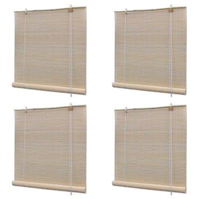 Luonnolliset bambu rullaverhot 4 kpl 120x160 cm