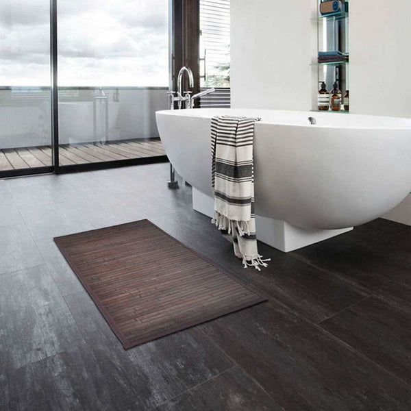 Bambu kylpymatto 2 kpl 60x90 cm tummanruskea