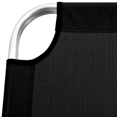 Korkea kokoontaittuva vanhusten aurinkotuoli musta alumiini