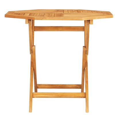 Kokoontaittuva puutarhapöytä 85x85x76 cm täysi tiikki