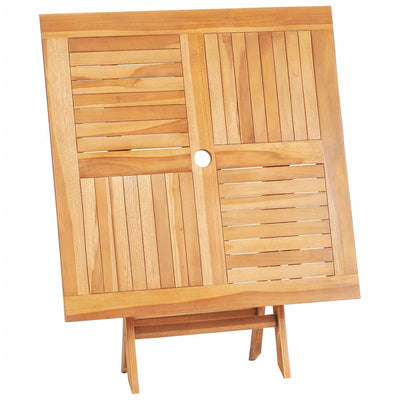 Kokoontaittuva puutarhapöytä 85x85x76 cm täysi tiikki