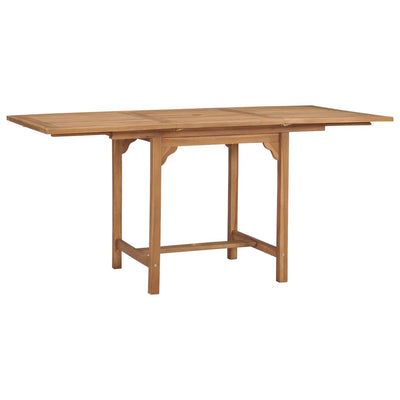 Jatkettava puutarhapöytä (110-160)x80x75 cm täysi tiikki