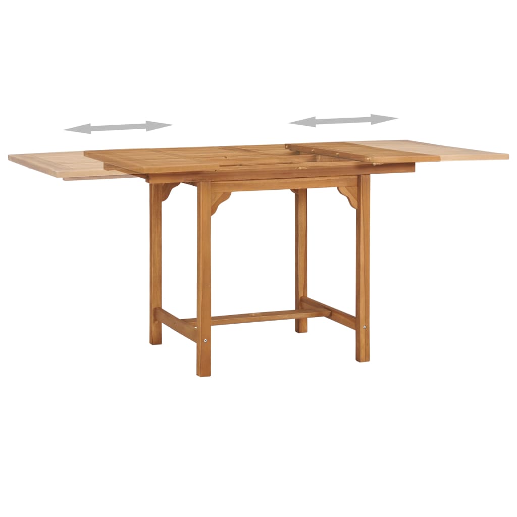 Jatkettava puutarhapöytä Vidovici (110-160)x80x75cm (tiikki)