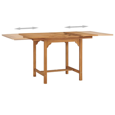 Jatkettava puutarhapöytä (110-160)x80x75 cm täysi tiikki
