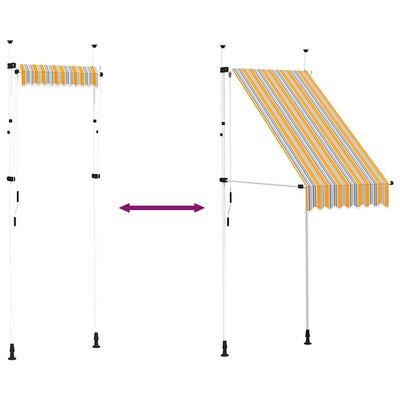 Sinikeltaiset sisäänkelattava markiisi Asigurtri 100cm (raidat)