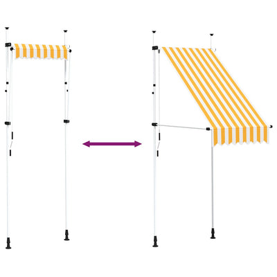 Oranssivalkoiset sisäänkelattava markiisi Asigurtri 100cm (raidat)