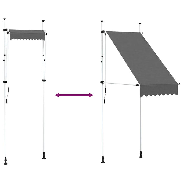 Sisäänkelattava markiisi 100 cm antrasiitti