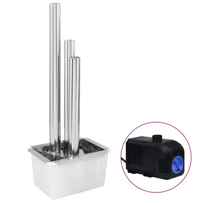 Puutarhan suihkulähde hopea 48x34x123 cm ruostumaton teräs