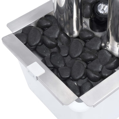 Puutarhan suihkulähde hopea 48x34x123 cm ruostumaton teräs