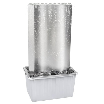 Puutarhan suihkulähde hopea 60,2x37x122,1 cm ruostumaton teräs