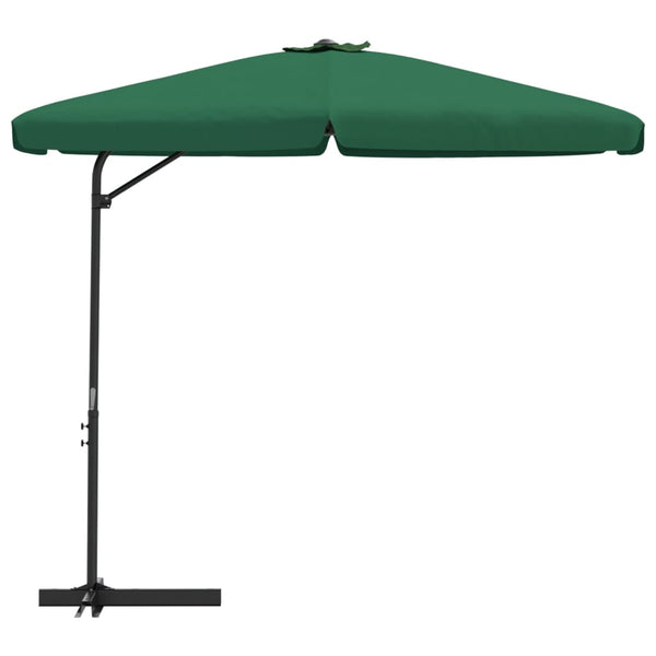 Aurinkovarjo terästolpalla 300 cm vihreä