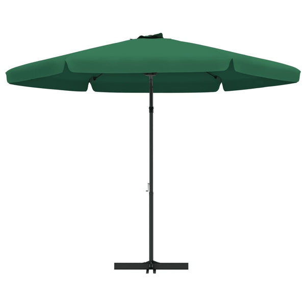 Aurinkovarjo terästolpalla 300 cm vihreä