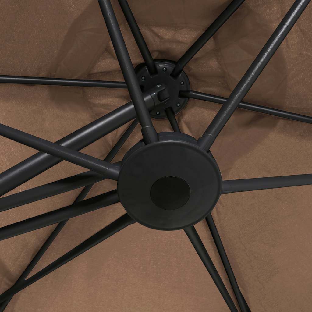 Aurinkovarjo terästolpalla 300 cm taupe