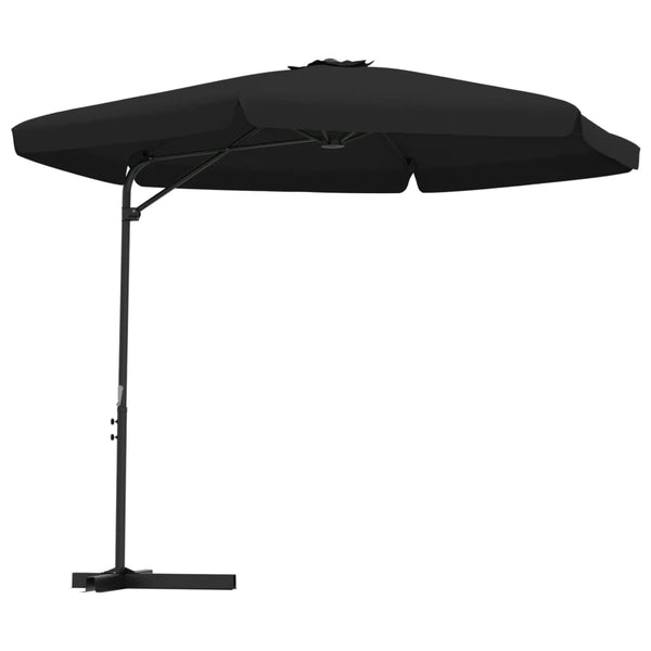 Aurinkovarjo terästolpalla 300 cm musta