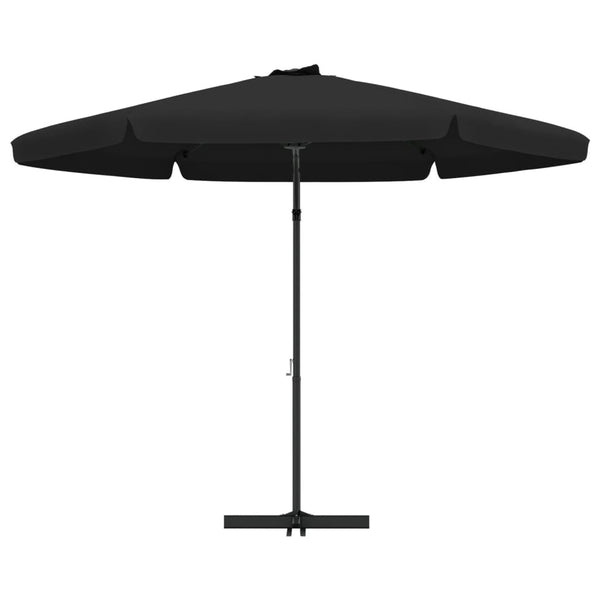 Aurinkovarjo terästolpalla 300 cm musta