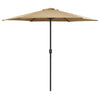 Aurinkovarjo alumiinitolpalla 270x246 cm taupe