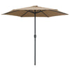 Aurinkovarjo alumiinitolpalla 270x246 cm taupe