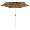 Aurinkovarjo alumiinitolpalla 270x246 cm taupe