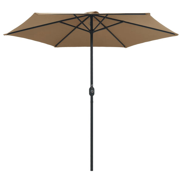 Aurinkovarjo alumiinitolpalla 270x246 cm taupe