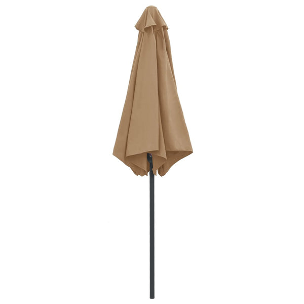 Aurinkovarjo alumiinitolpalla 270x246 cm taupe