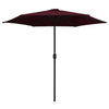Viininpunainen aurinkovarjo alumiinitanko Sioldea 270x246cm