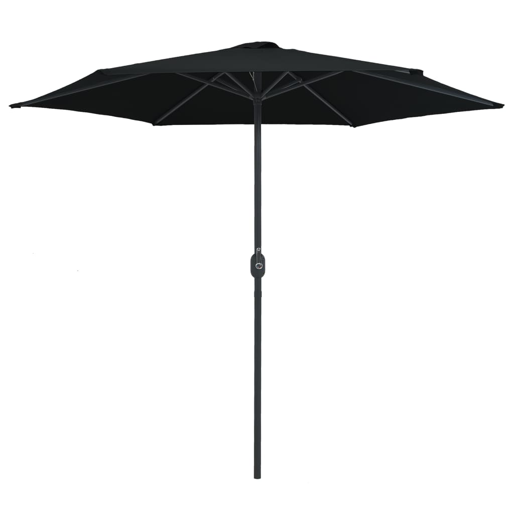 Aurinkovarjo alumiinitolpalla 270x246 cm musta