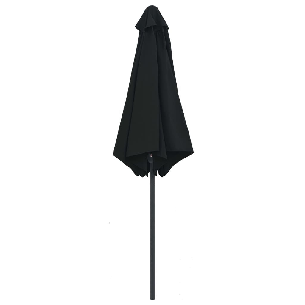 Aurinkovarjo alumiinitolpalla 270x246 cm musta