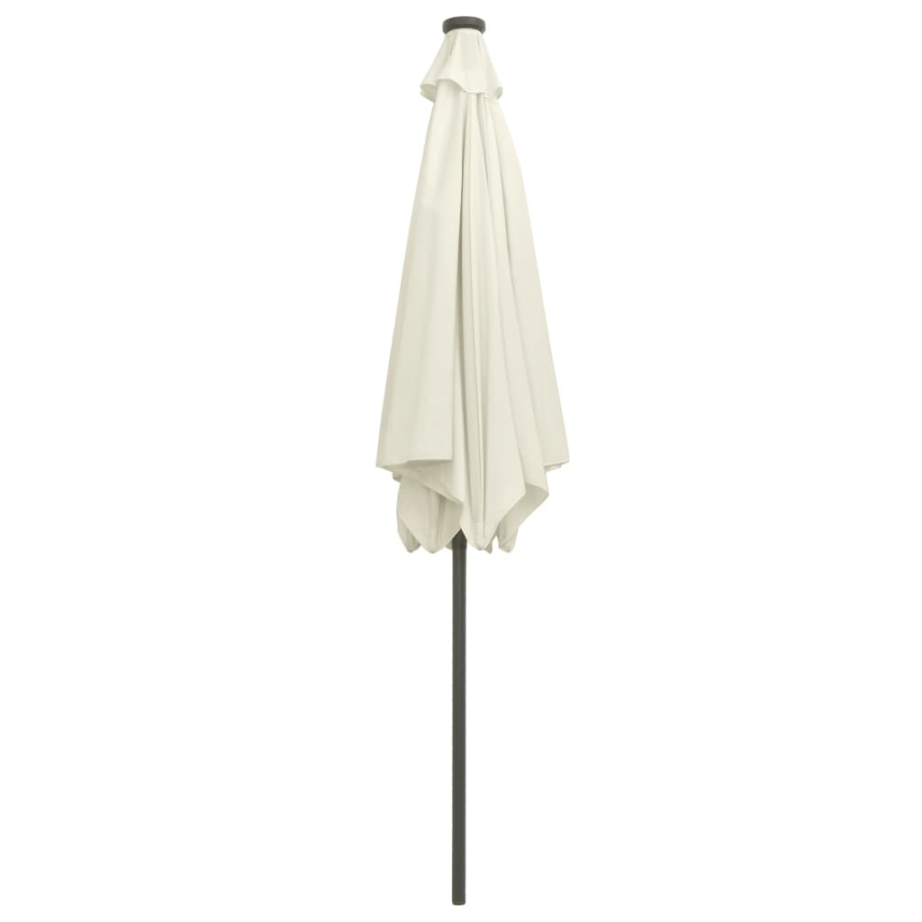 Aurinkovarjo LED-valot alumiinitolpalla 300 cm hiekanvalkoinen