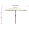 Hiekanvalkoinen aurinkovarjo metallirunko Ignatiu 390cm