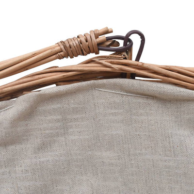 Luonnollinen polttopuukori kantokahvalla Micida 60x44x55cm (paju)