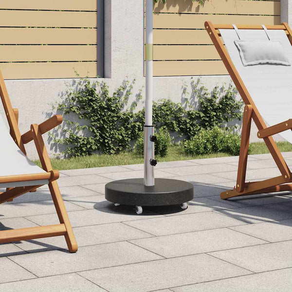 Aurinkovarjon alusta graniitti 30 kg pyöreä musta