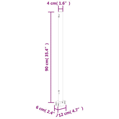 Ruskea sisäänvedettävä terassin sivumarkiisi Bato 140x300cm