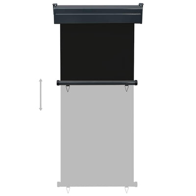 Musta parvekkeen sivumarkiisi Hien 85x250cm