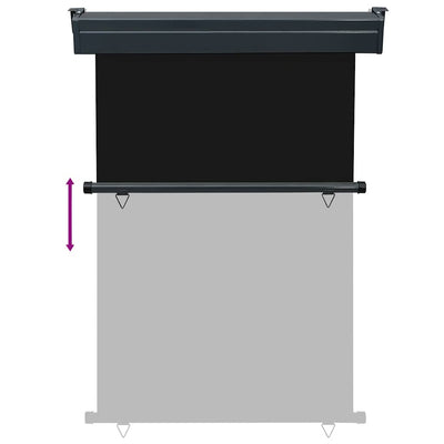 Musta parvekkeen sivumarkiisi Hien 125x250cm