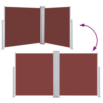 Ruskea sisäänvedettävä sivumarkiisi Xenofonte 100x600cm