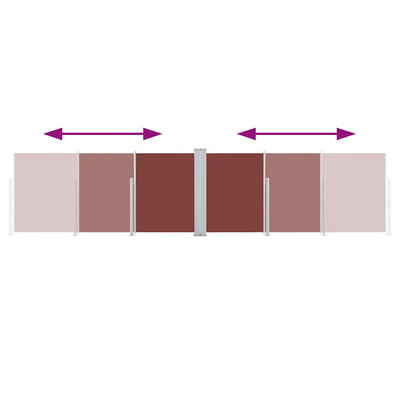 Ruskea sisäänvedettävä sivumarkiisi Xenofonte 100x600cm