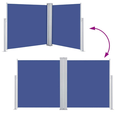 Sininen sisäänvedettävä sivumarkiisi Xenofonte 100x600cm