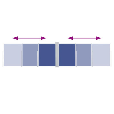 Sininen sisäänvedettävä sivumarkiisi Xenofonte 100x600cm