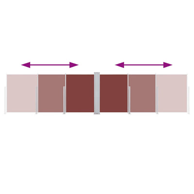 Ruskea sisäänvedettävä sivumarkiisi Solimna 120x600cm
