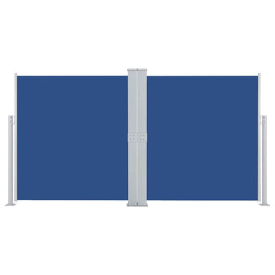 Sininen sisäänvedettävä sivumarkiisi Solimna 160x600cm